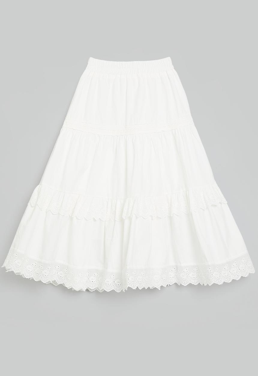 Pop Candy - Broderie anglaise gypsy skirt - white