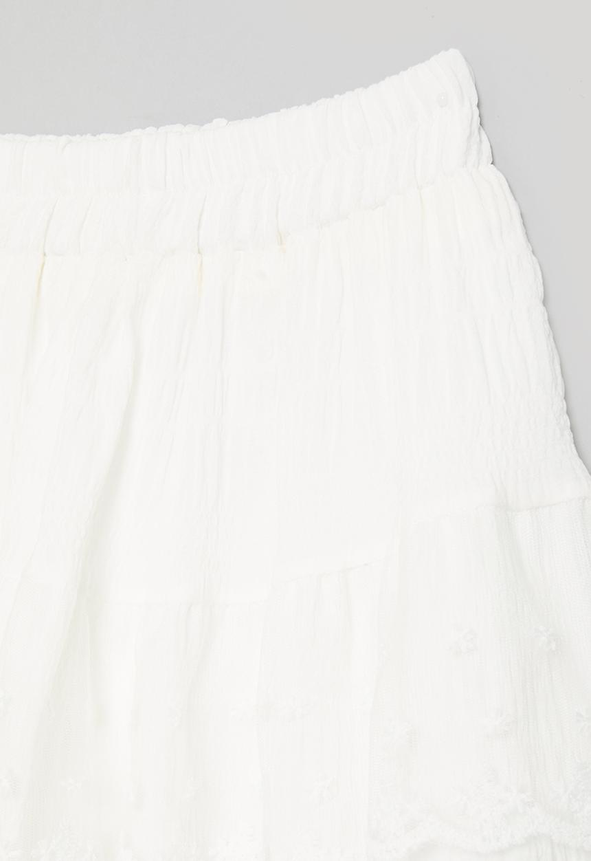 Pop Candy - Tiered maxi skirt - white