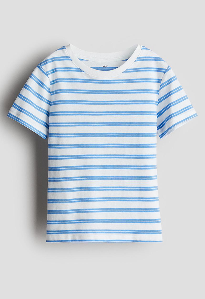 H&M - Cotton t-shirt - light blue striped