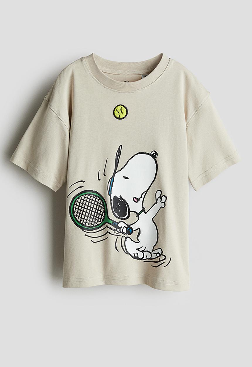 H&M - Printed t-shirt - light mole snoopy