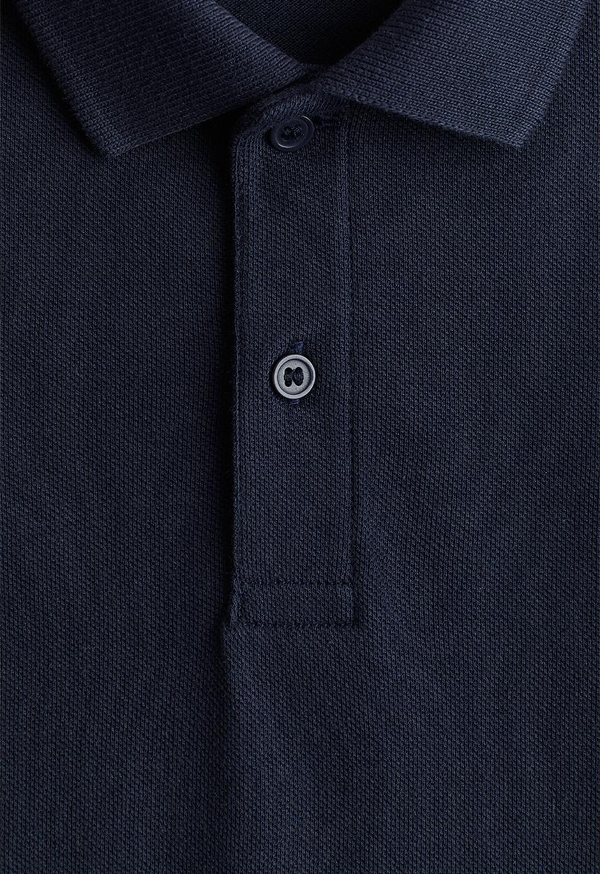 H&M - Cotton piqué polo shirt - navy blue