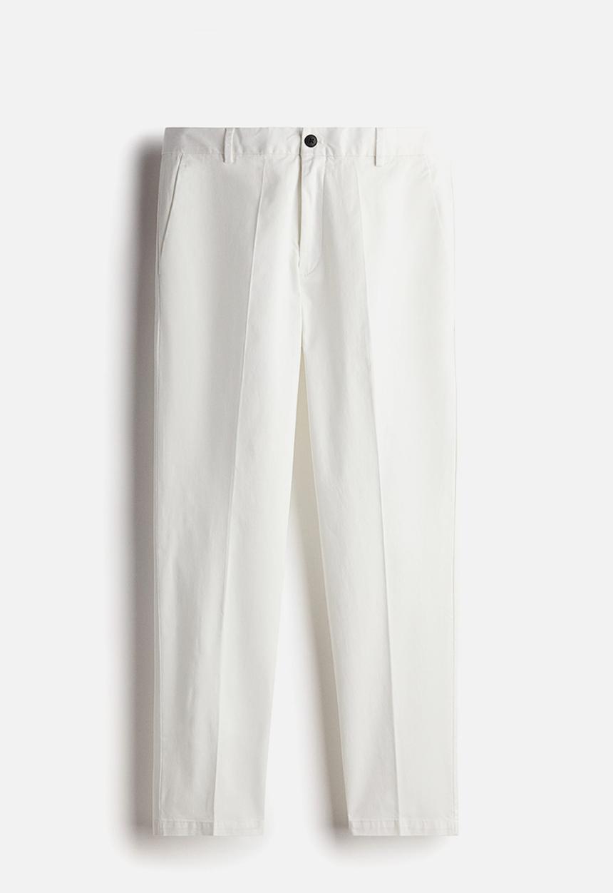 H&M - Slim fit twill trousers - white 
