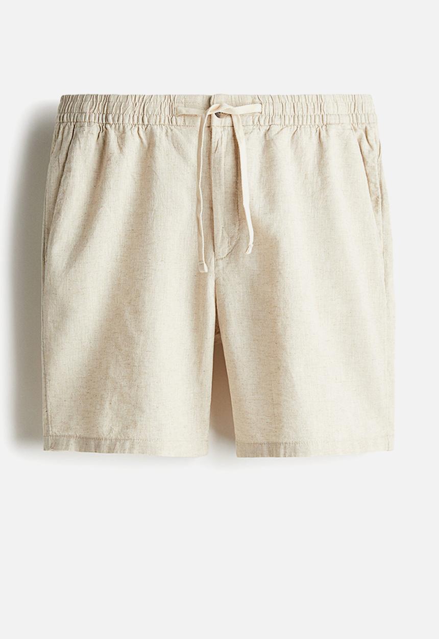 H&M - Regular fit linen-blend shorts - cream