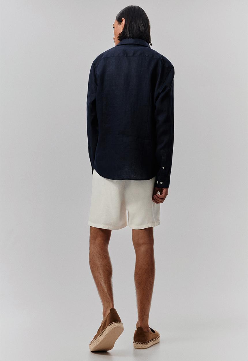 H&M - Relaxed fit linen-blend shorts - white