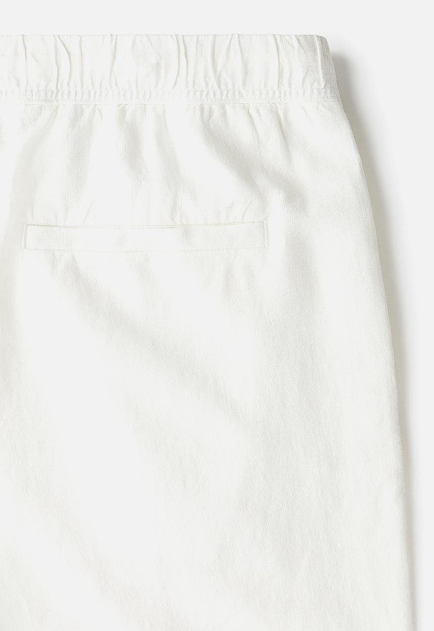 H&M - Relaxed fit linen-blend shorts - white