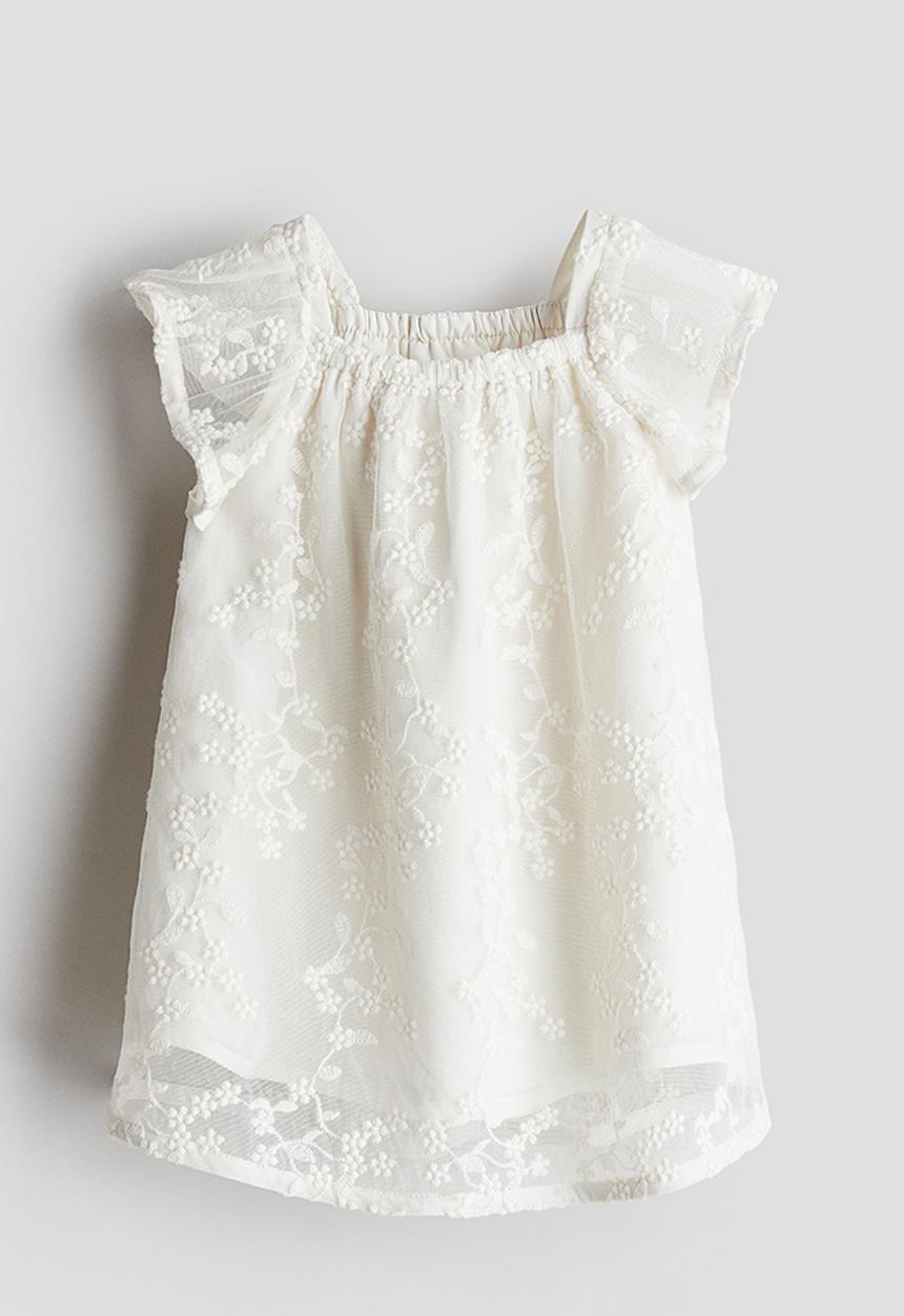 H&M - A-line lace dress - white
