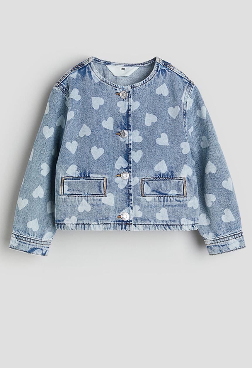 H&M - Denim jacket - denim blue hearts