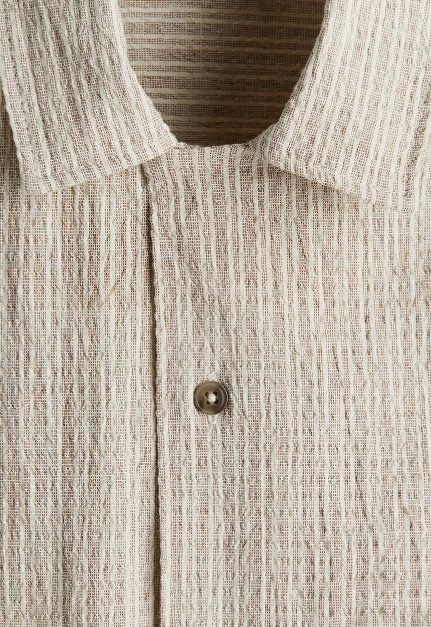 H&M - Regular fit linen-blend resort shirt - beige