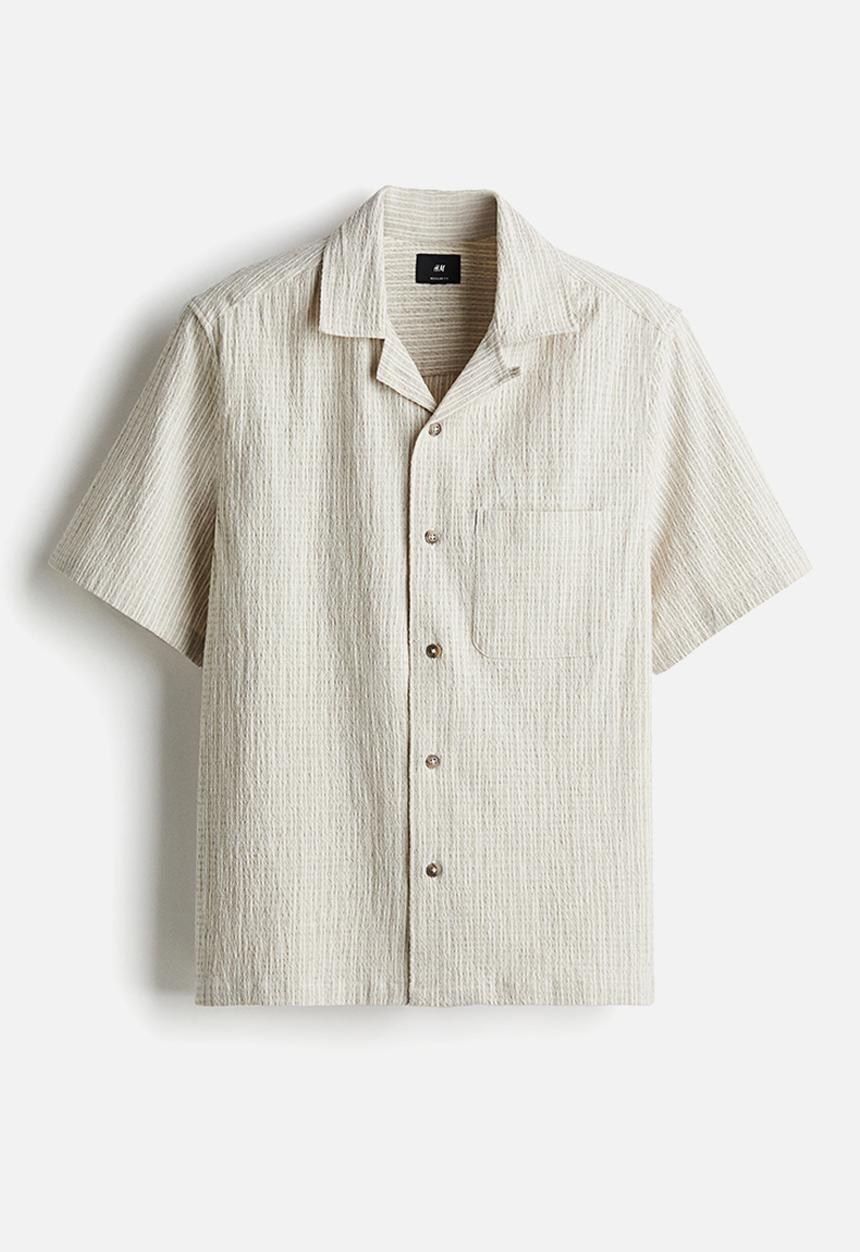 H&M - Regular fit linen-blend resort shirt - beige