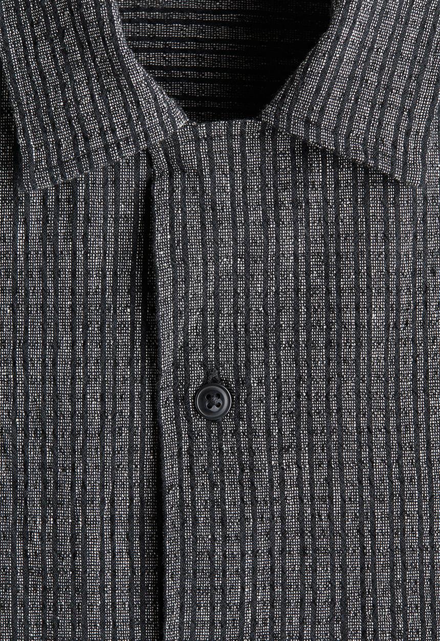 H&M - Regular fit linen-blend resort shirt - black