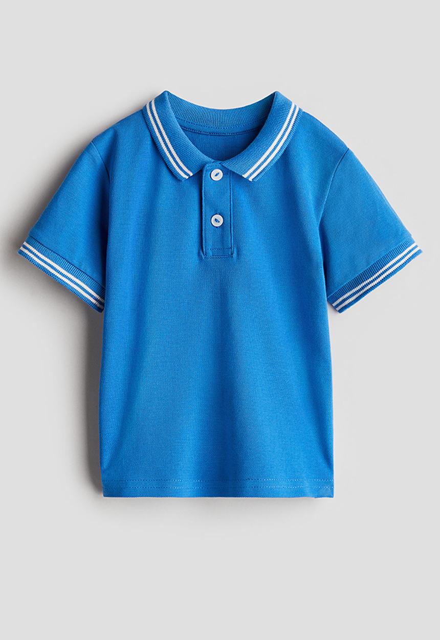 H&M - Cotton piqué polo shirt - bright blue