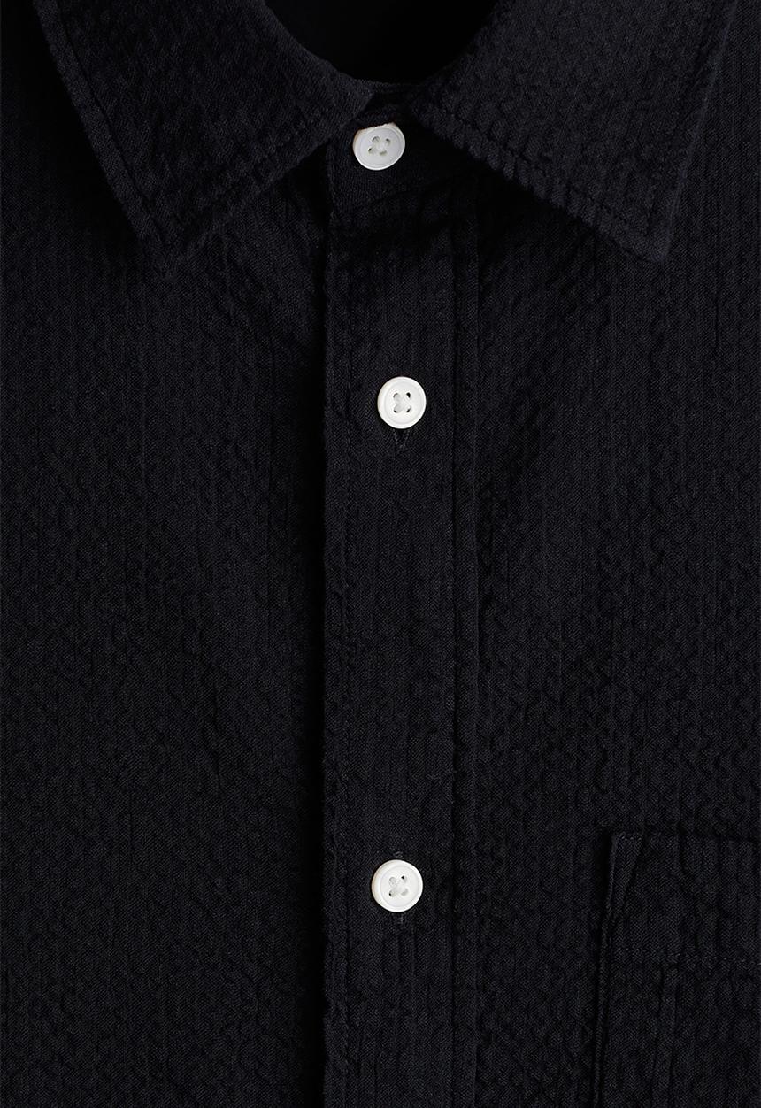 H&M - Loose fit seersucker shirt - navy blue