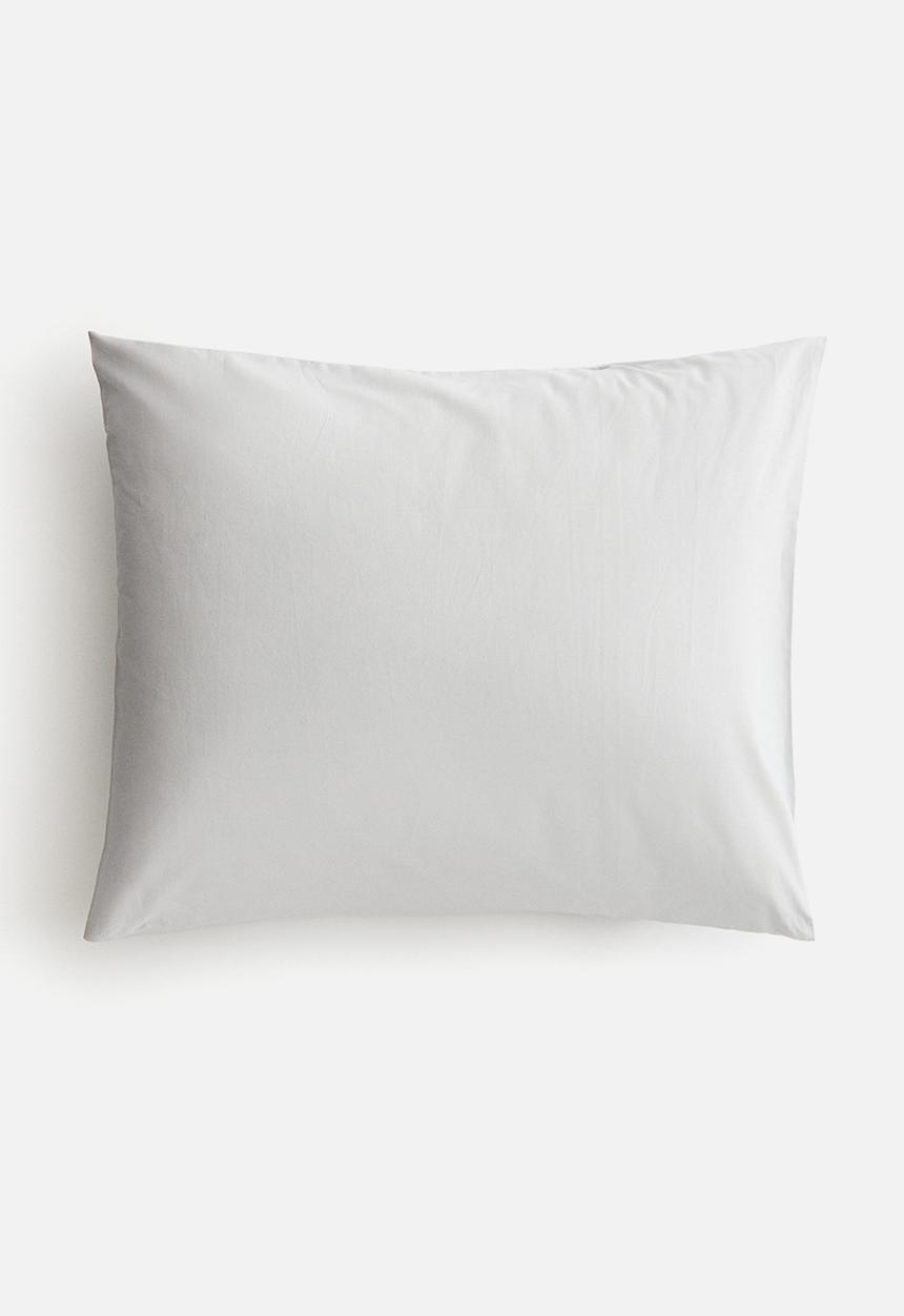 H&M - Cotton pillowcase - light dusty grey