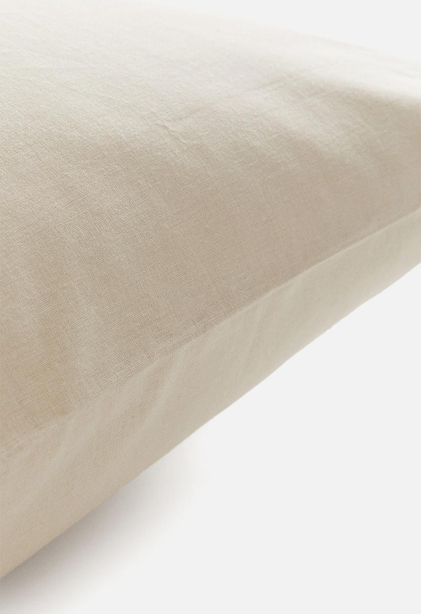 H&M - Cotton pillowcase - light dusty beige