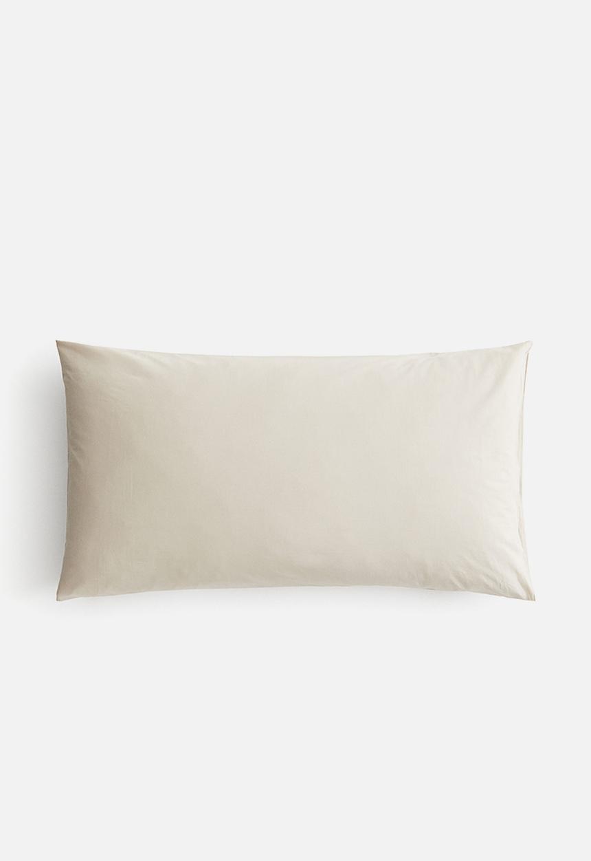 H&M - Cotton pillowcase - light dusty beige