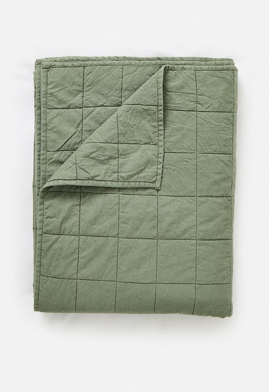 Sixth Floor - Cotton Stone Washed Quilt - Olive