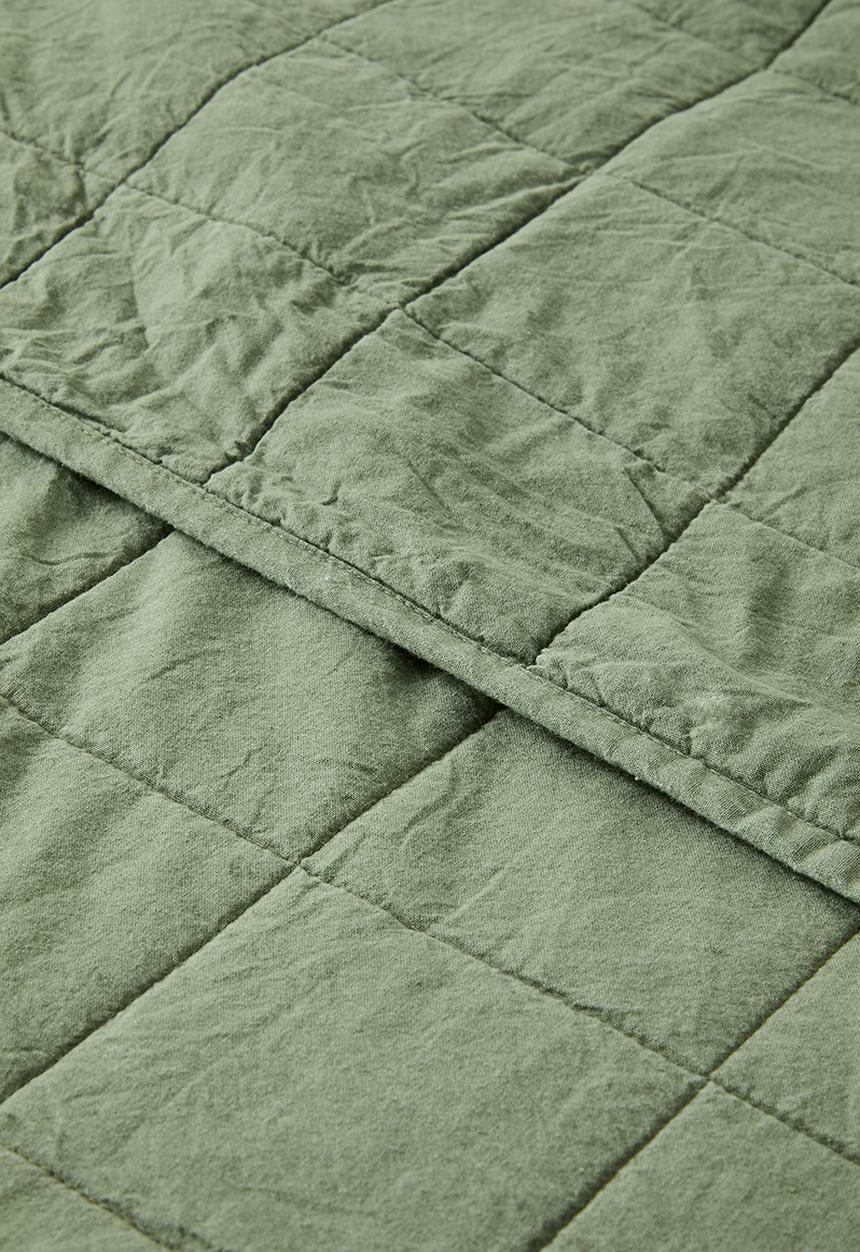 Sixth Floor - Cotton Stone Washed Quilt - Olive