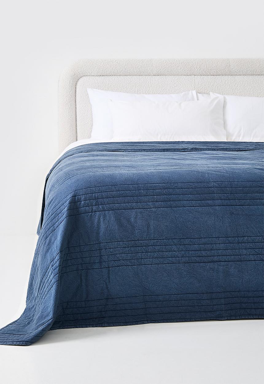 Sixth Floor - Cotton Stone Washed Quilt - Indigo