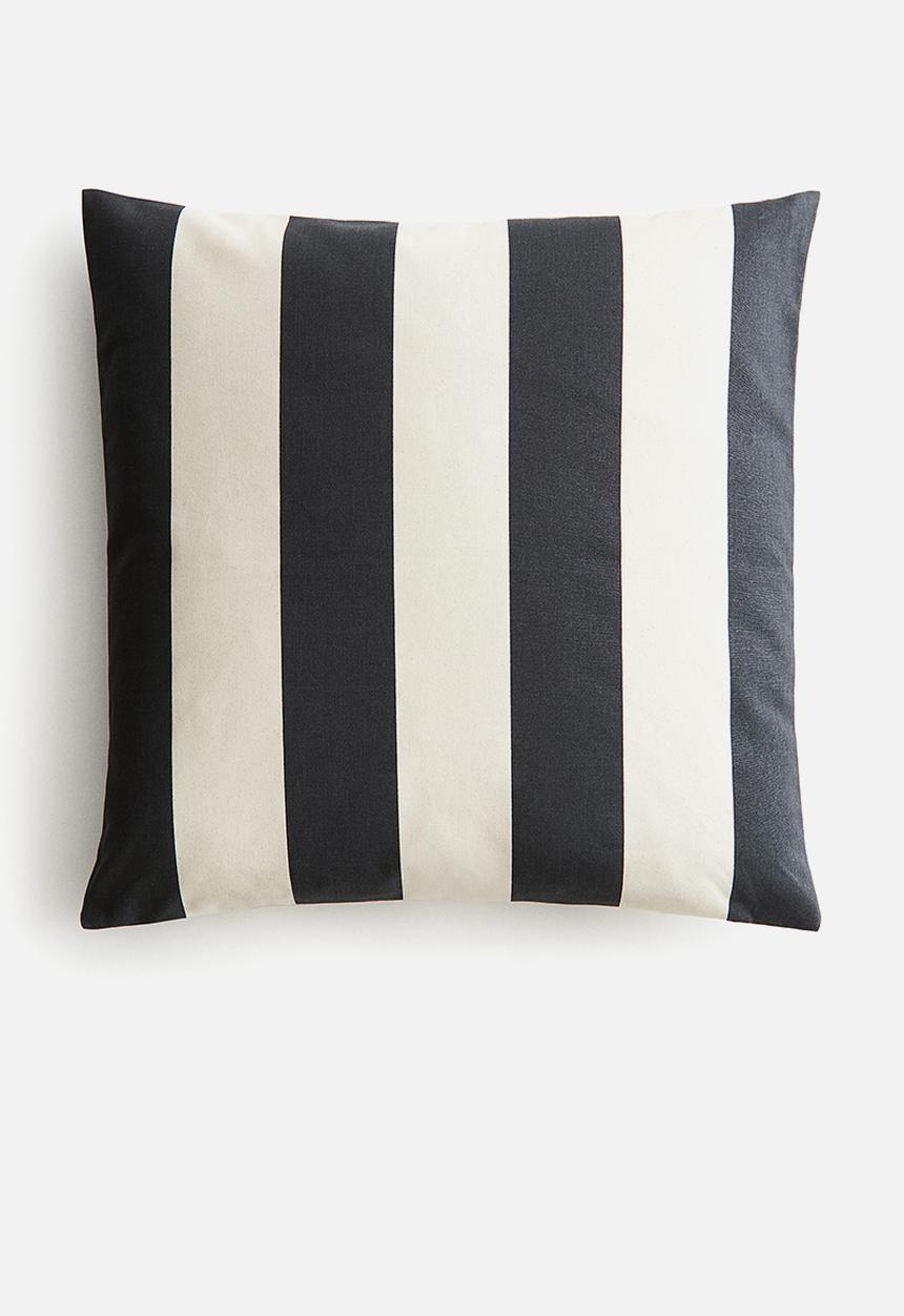 H&M - Outdoor cushion cover - black striped 