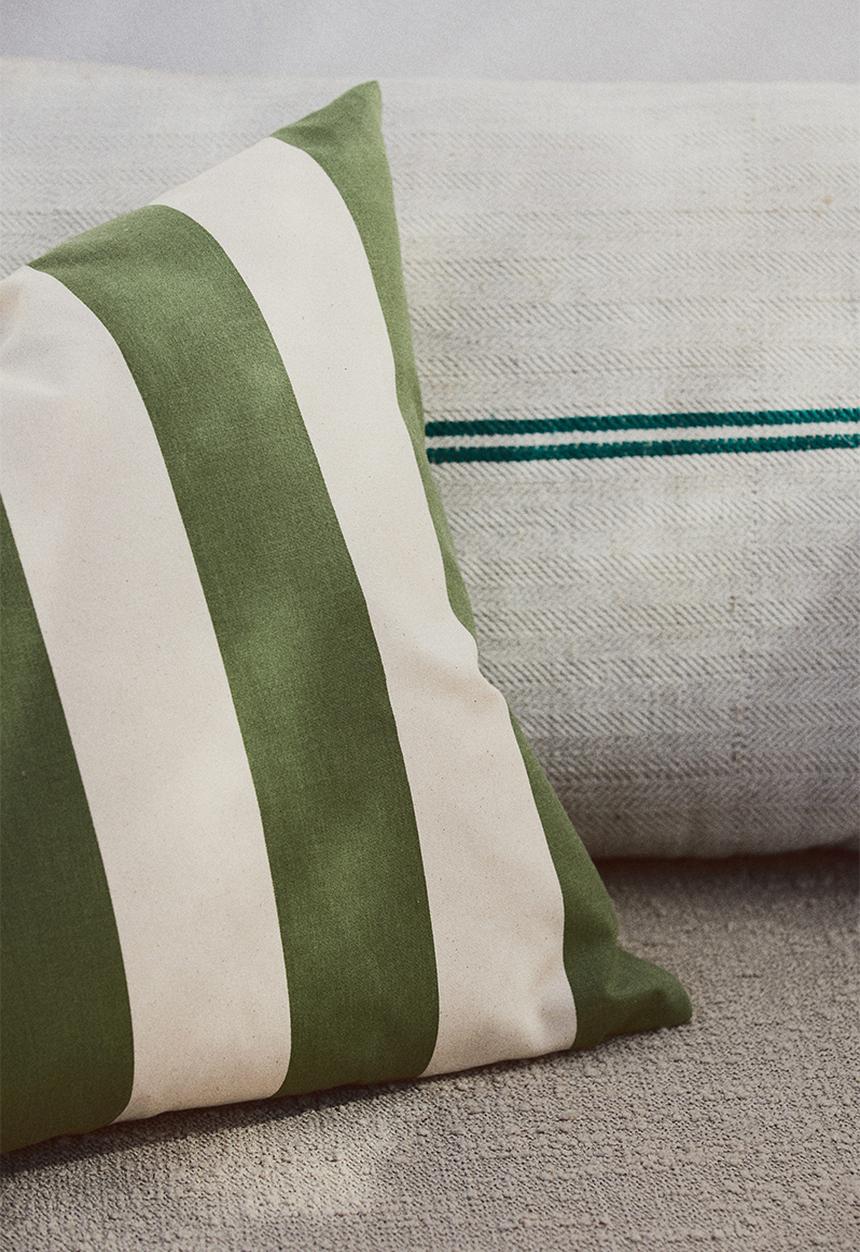 H&M - Outdoor cushion cover - green striped