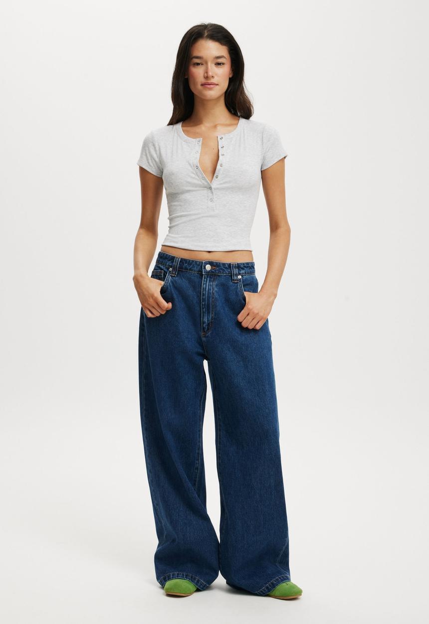 Cotton On - Low super baggy jean - sandman blue