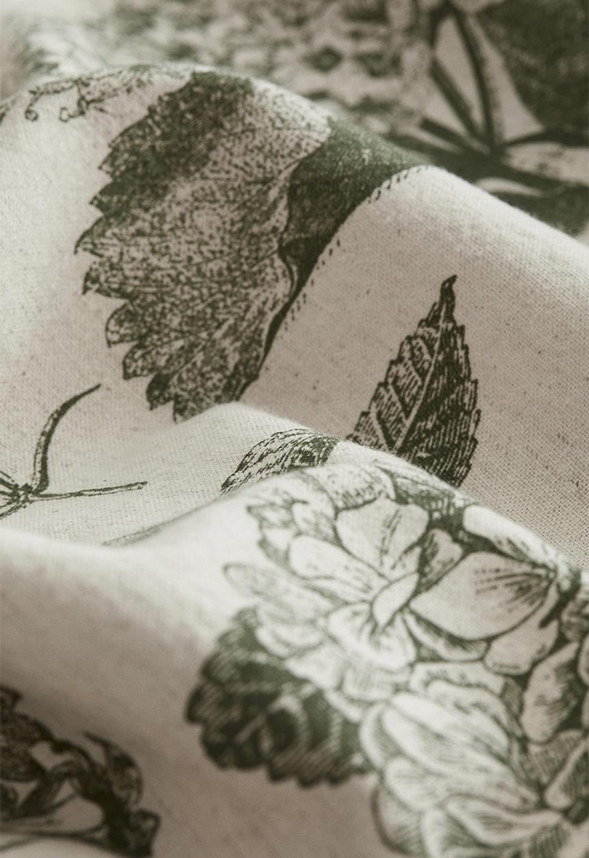 H&M - Cotton canvas cushion cover - beige floral