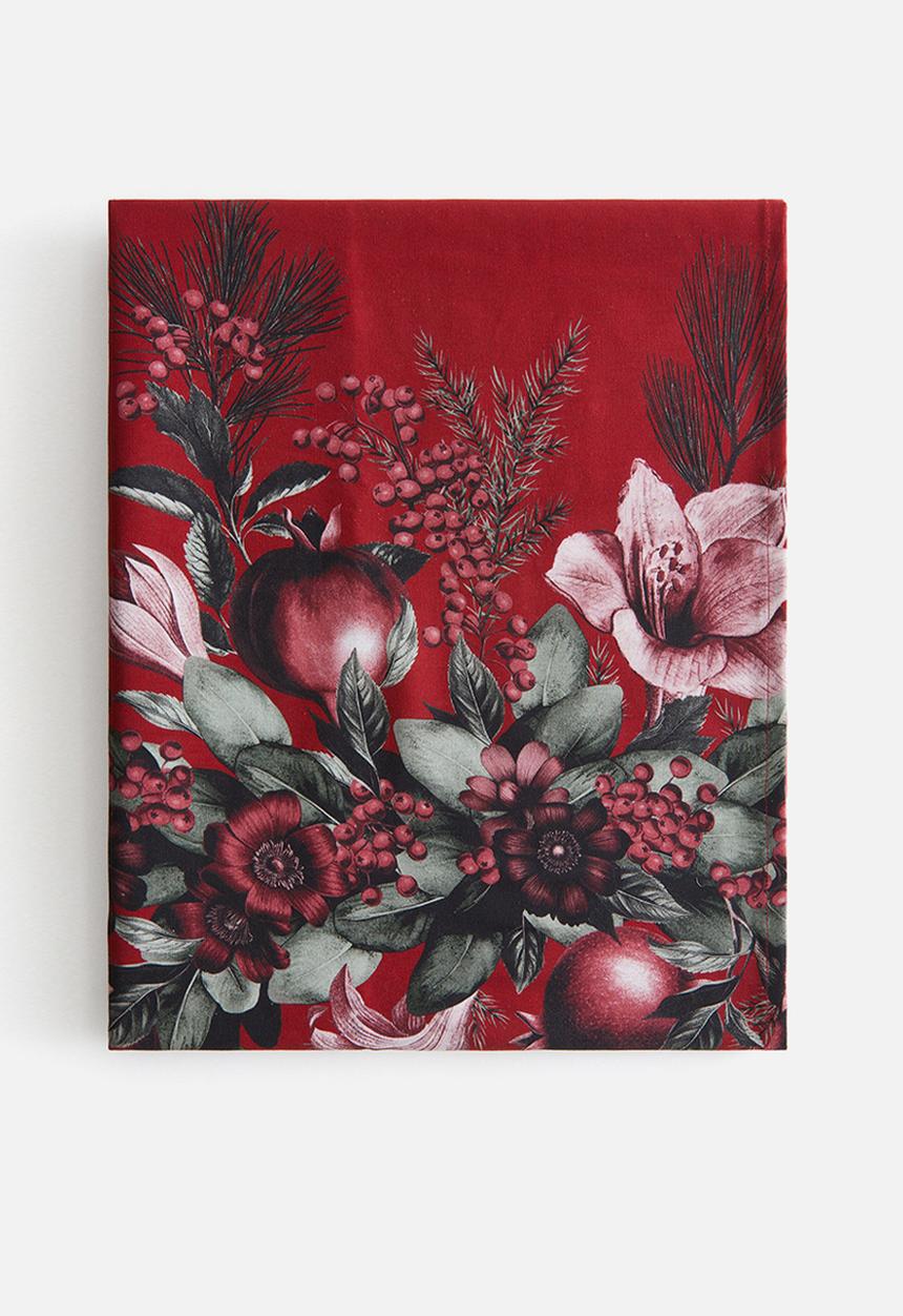 H&M - Water-repellent tablecloth - red flowers
