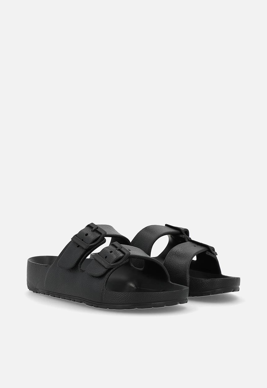 Pop Candy - Platform twin strap sandals - black
