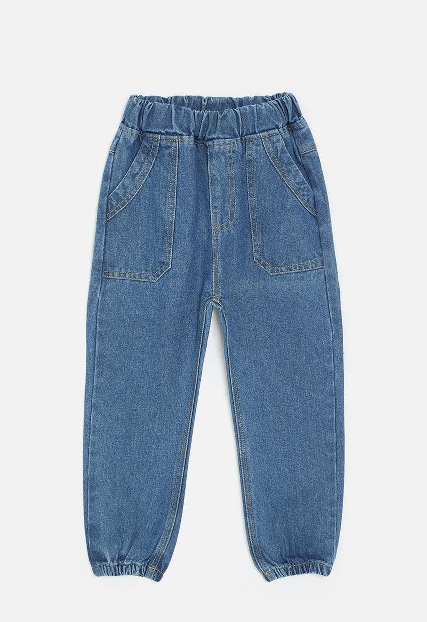 Pop Candy - Cuffed antique finish denim jeans - blue
