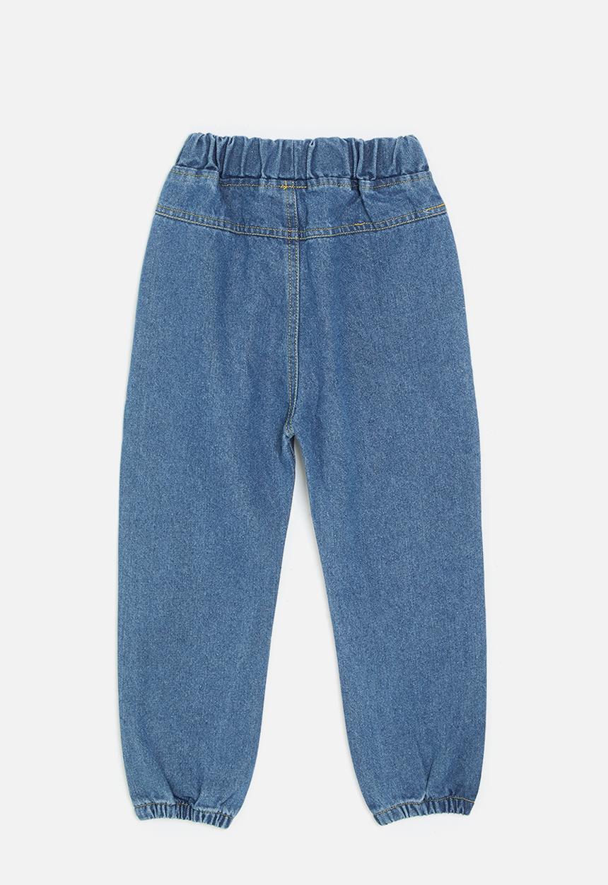 Pop Candy - Cuffed antique finish denim jeans - blue