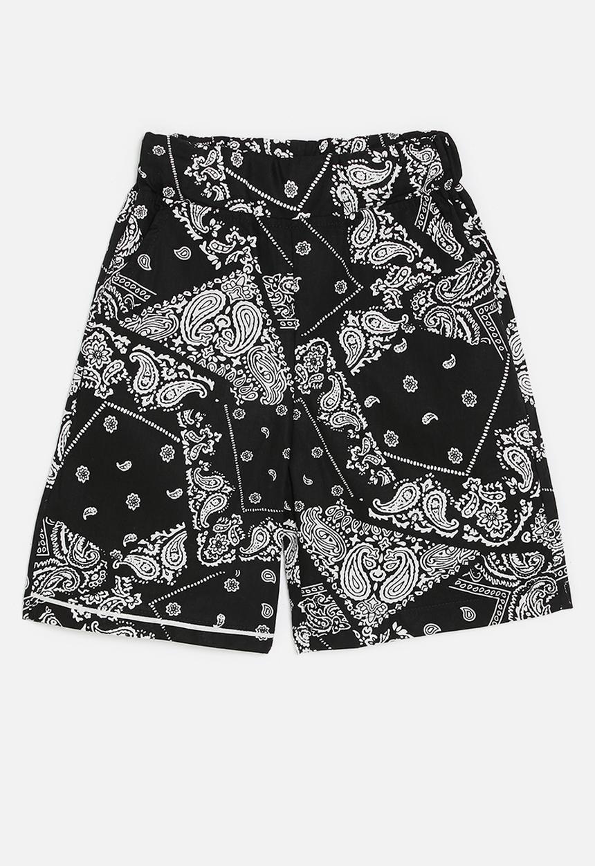 Pop Candy - Printed board shorts - black & white
