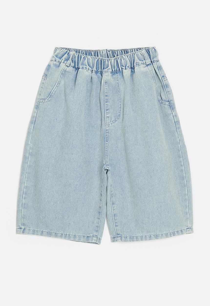 Pop Candy - Denim utility shorts - stone wash