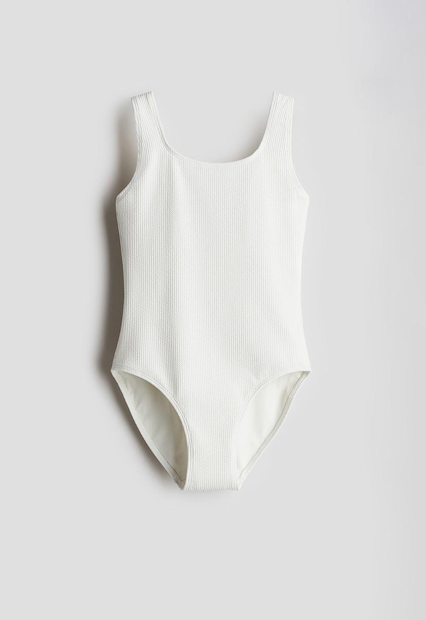 H&M - Ribbed swimsuit - white