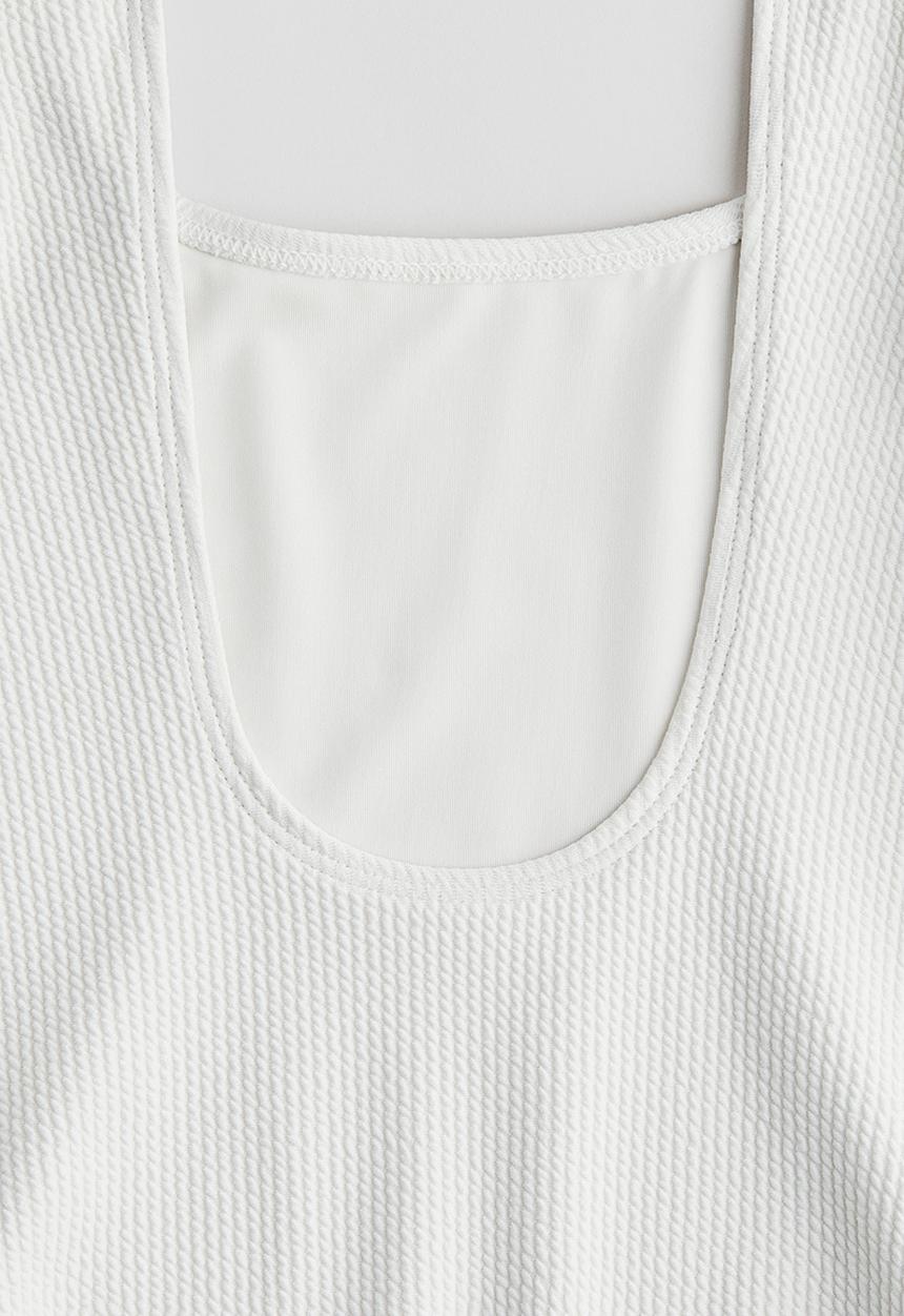 H&M - Ribbed swimsuit - white