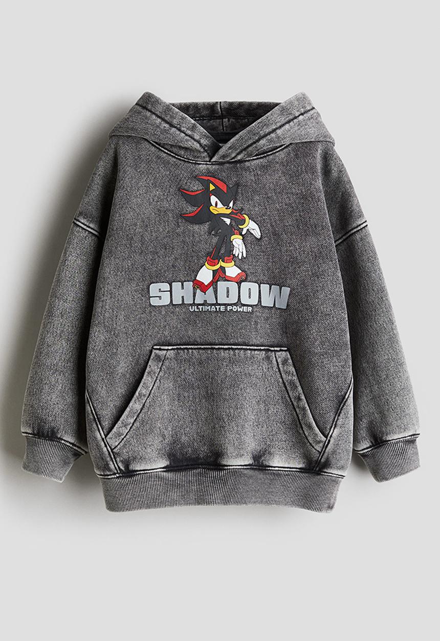 H&M - Print-motif hoodie - grey sonic the hedgehog