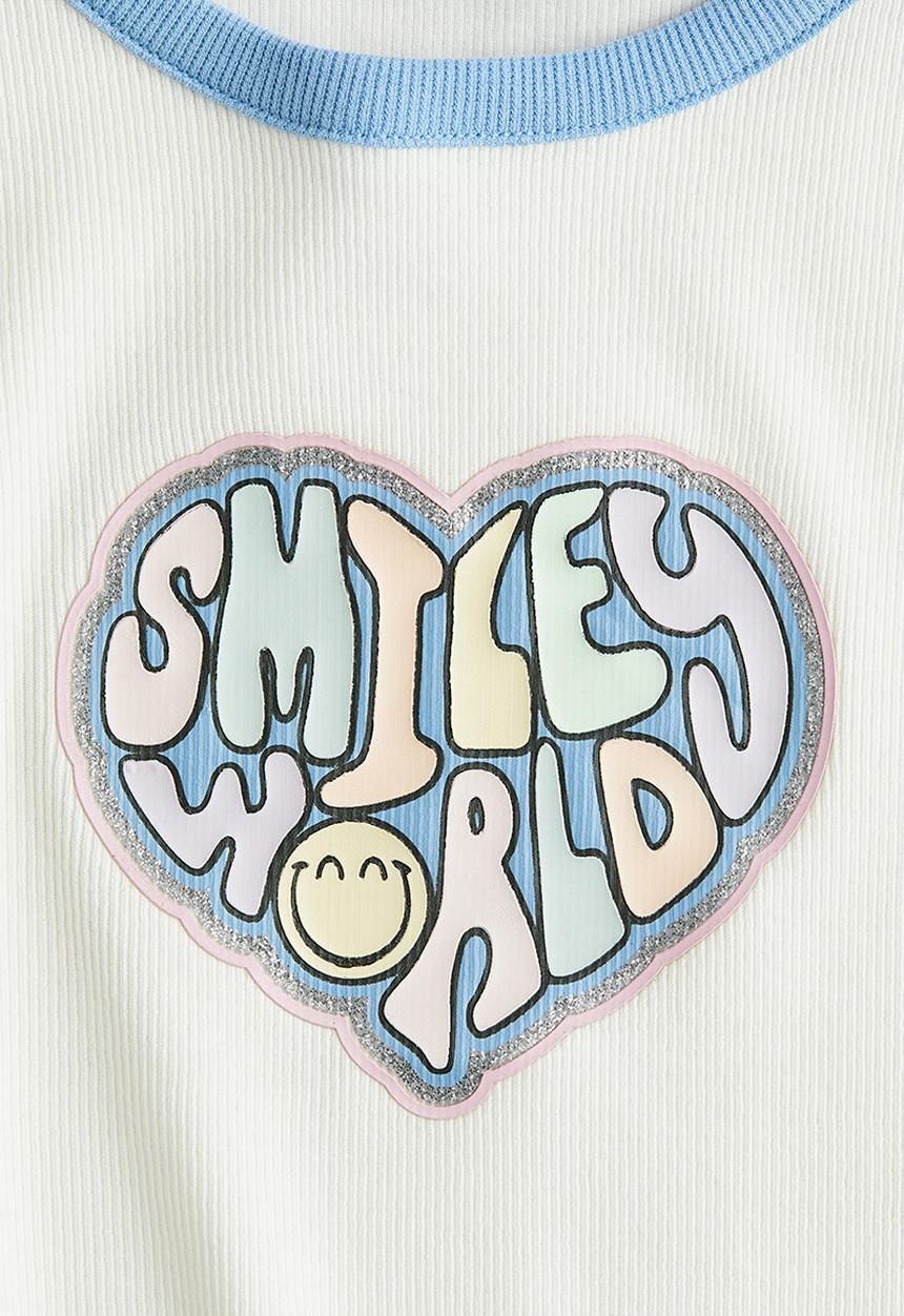 H&M - Printed jersey top - white smileyworld®