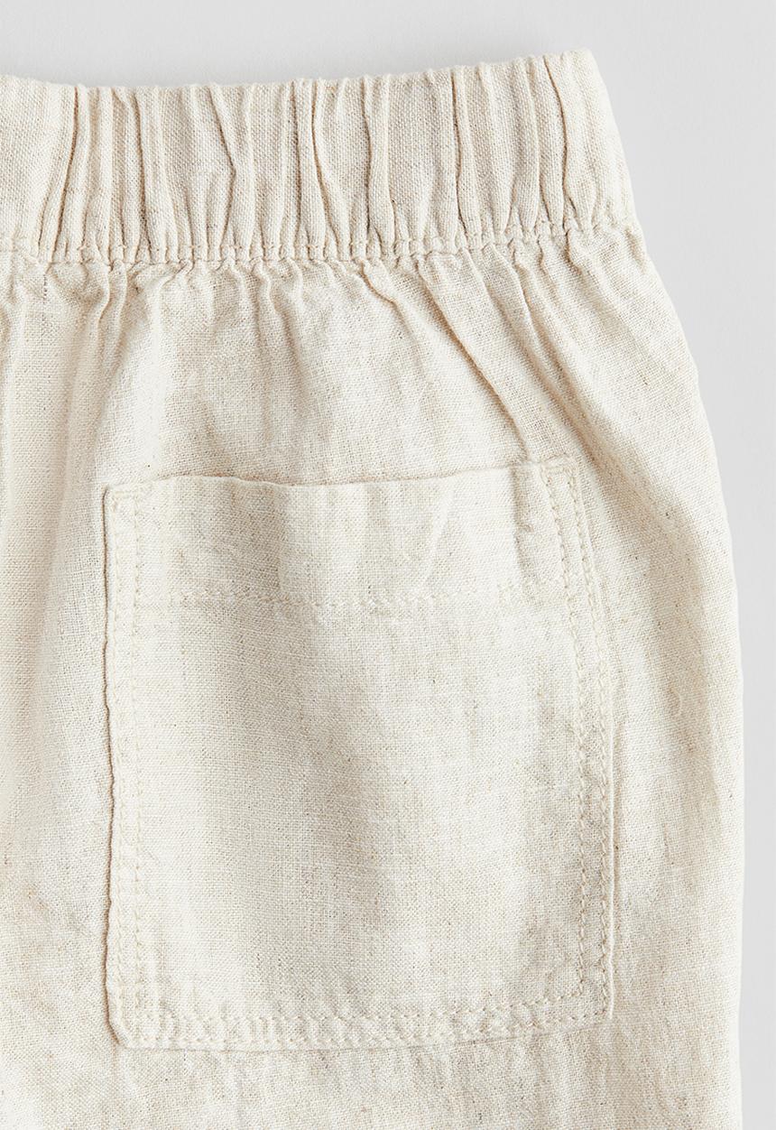 H&M - Linen-blend trousers - light beige