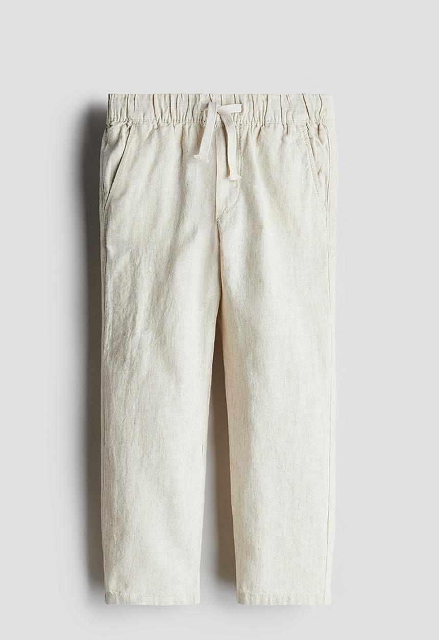 H&M - Linen-blend trousers - light beige
