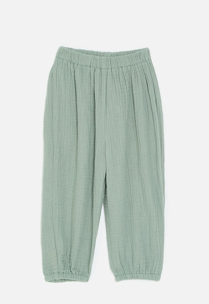 Pop Candy - Cuffed textured pants - celadon green