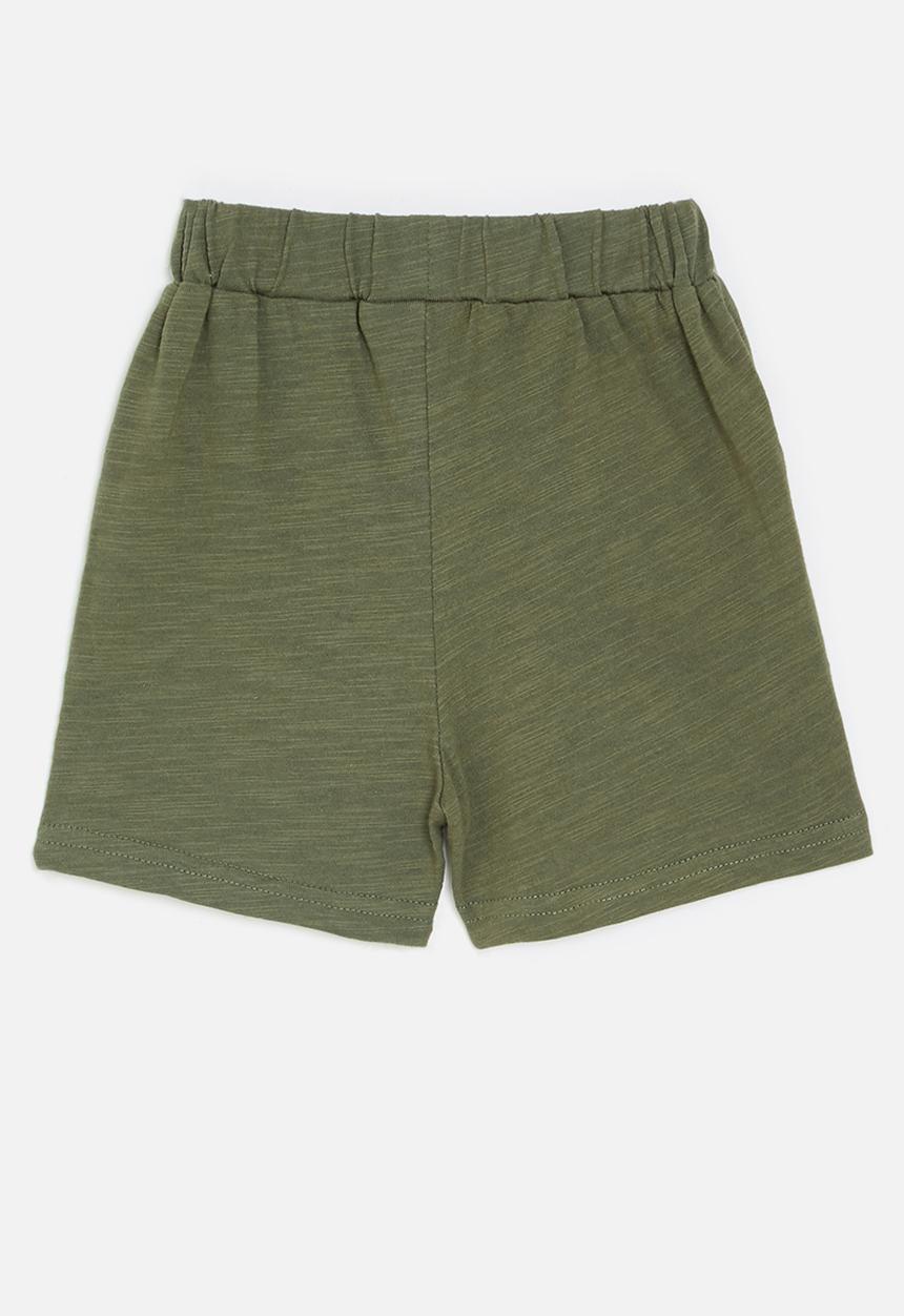 Pop Candy - Shorts with mock button closure - green