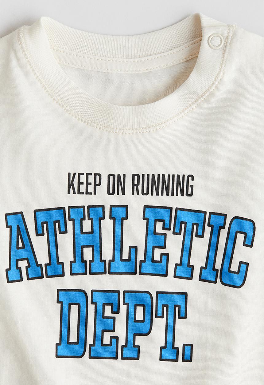 H&M - Printed cotton t-shirt - white athletic