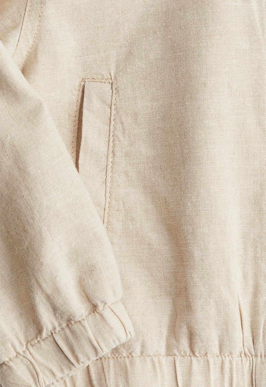 H&M - Linen-blend bomber jacket - light beige