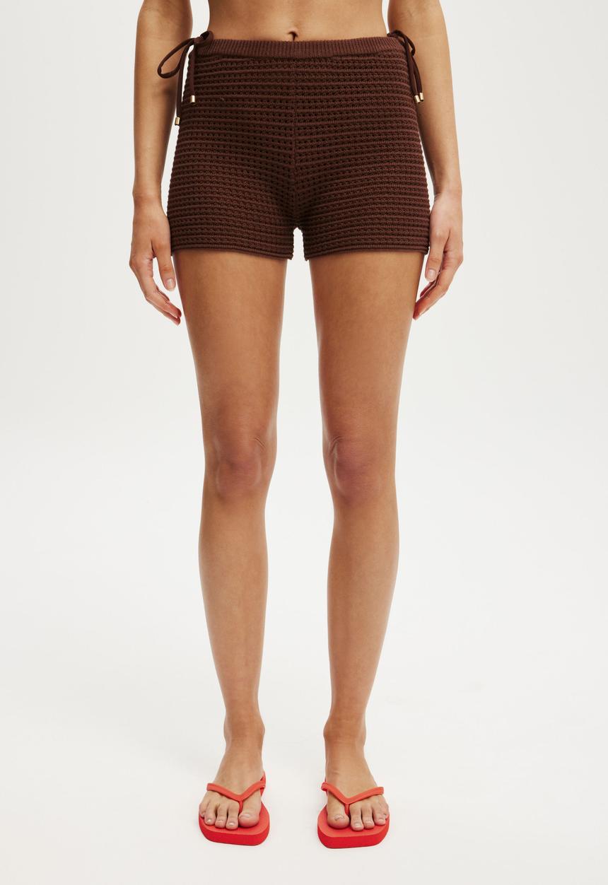 Cotton On - Romy Knit Mini Short - Espresso