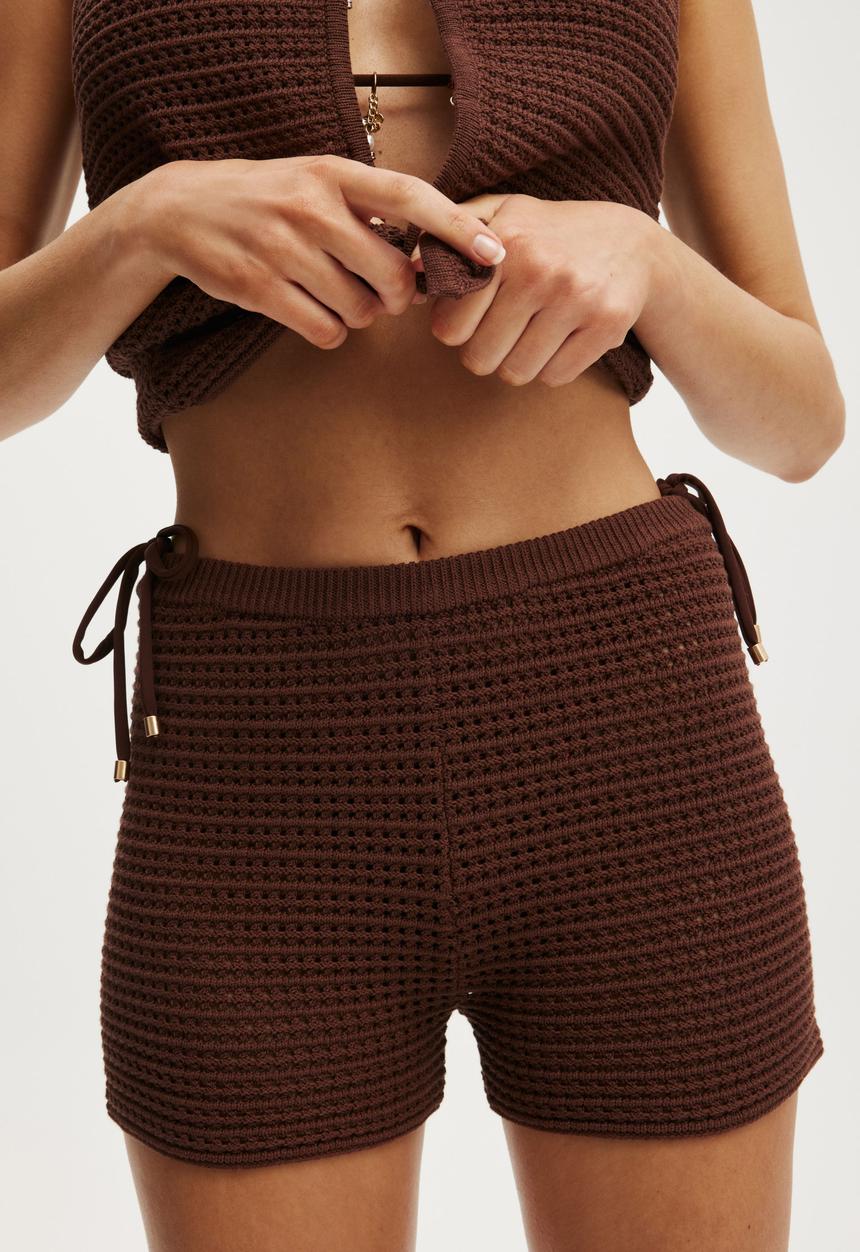 Cotton On - Romy Knit Mini Short - Espresso