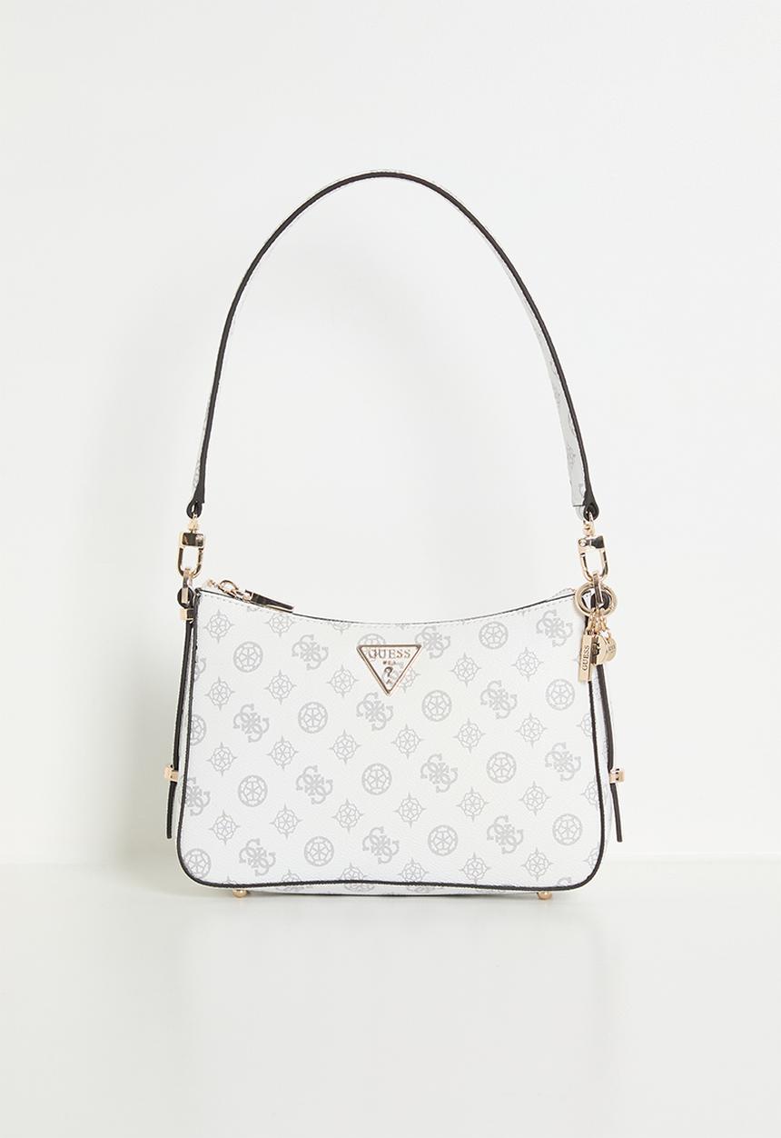 GUESS - Daryna top zip shoulder bag - white logo
