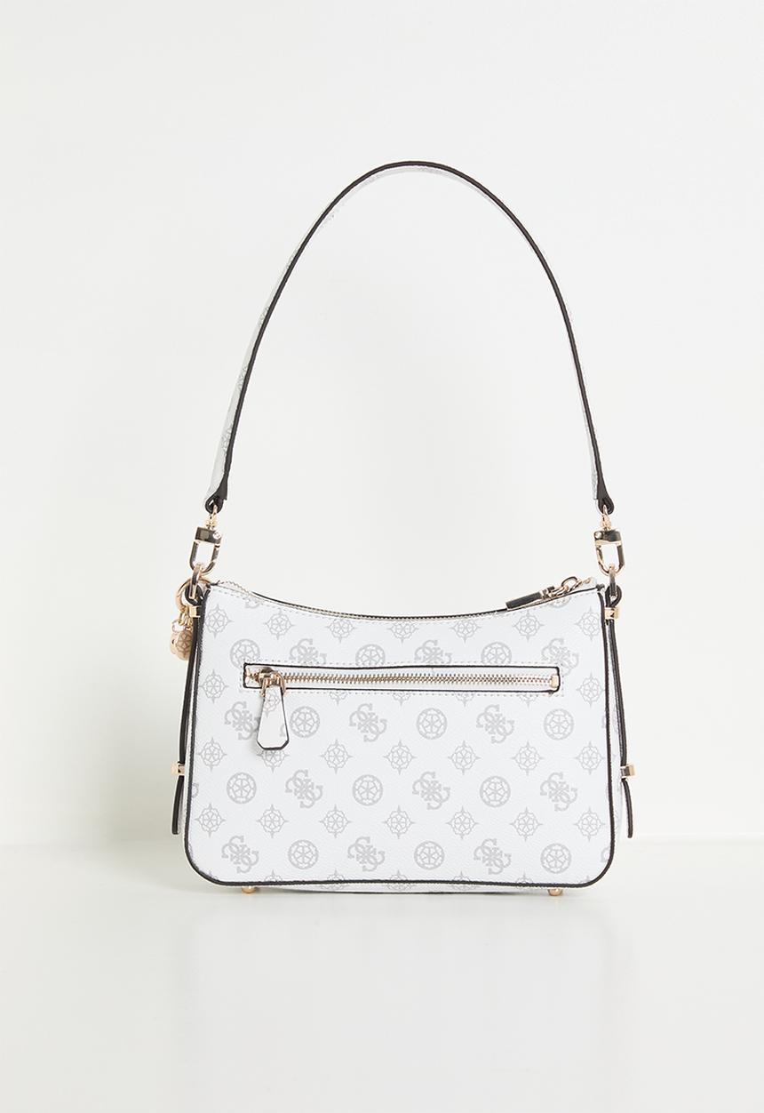 GUESS - Daryna top zip shoulder bag - white logo