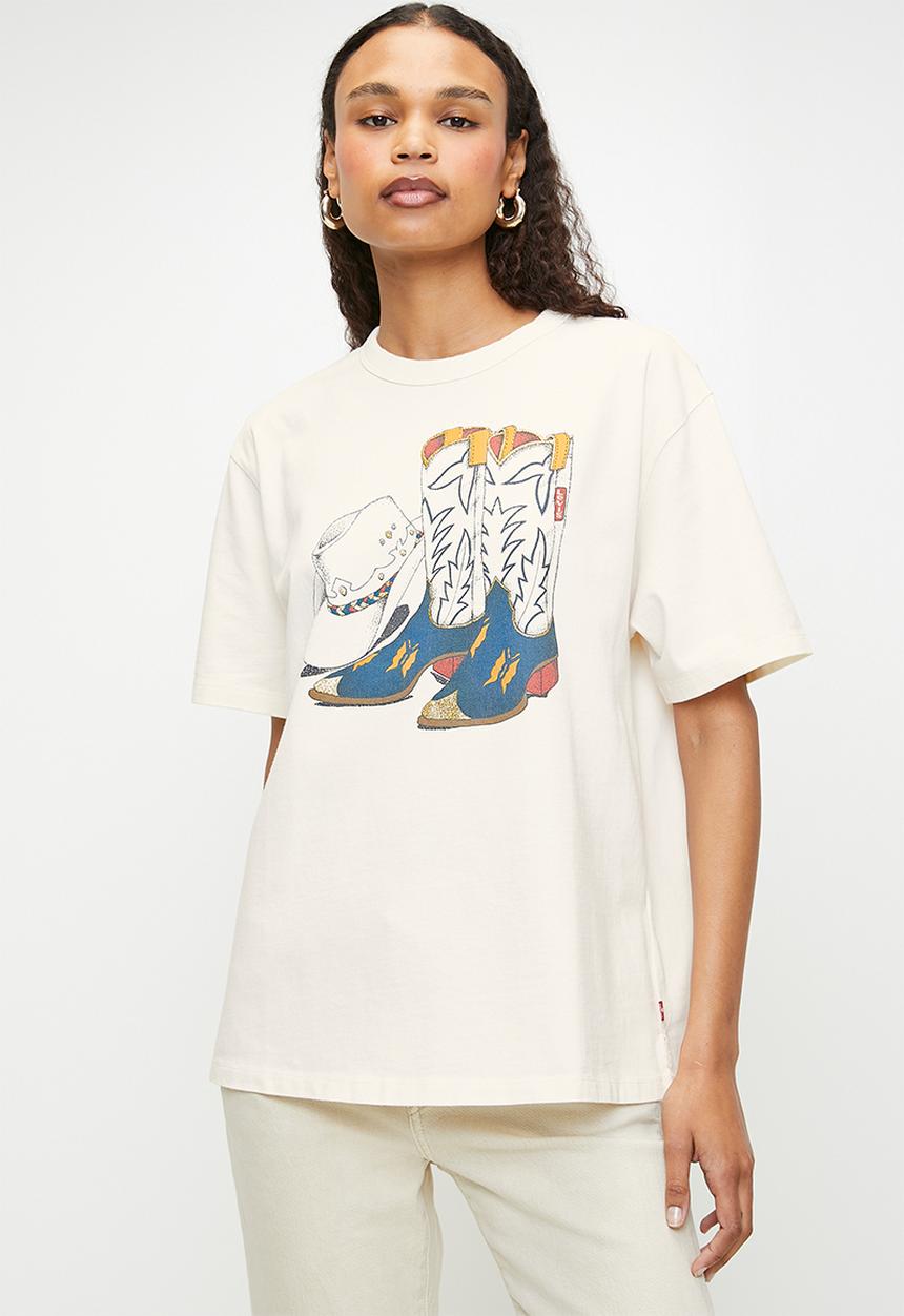 Levi’s® - Gr tabor tee - cowboy boot and hat egret graphic	
