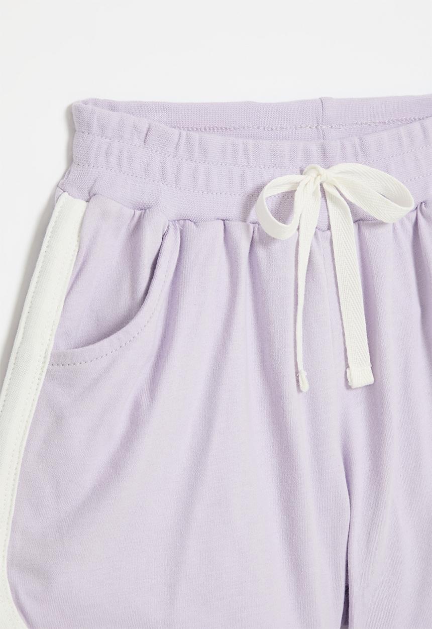 Pop Candy - Contrast shorts - lilac & white