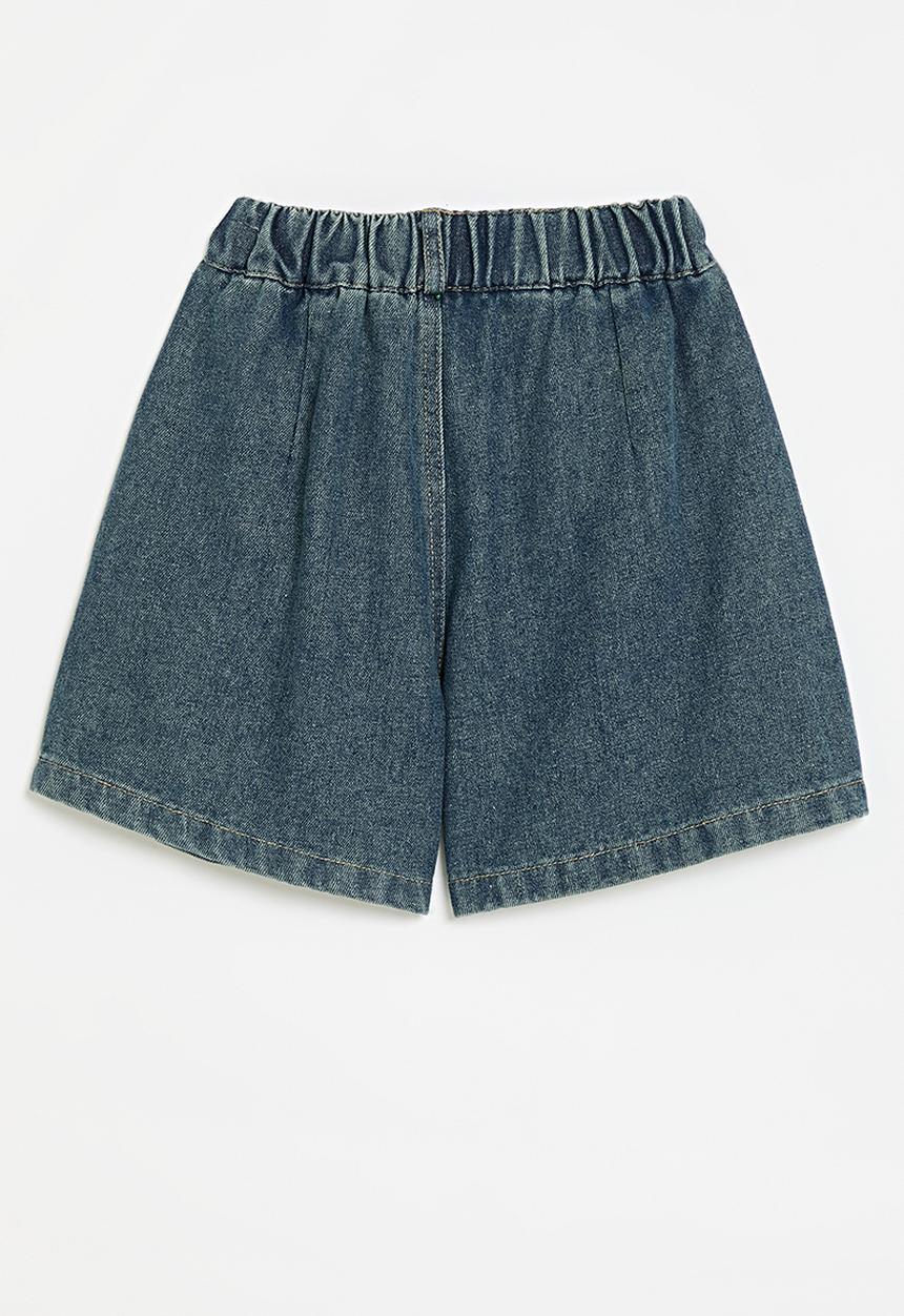 Pop Candy - Pleated denim shorts - blue