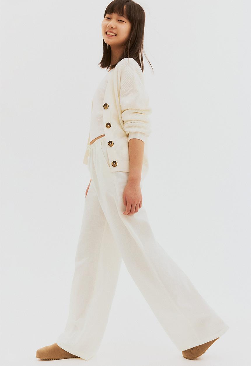 H&M - Linen-blend trousers - cream